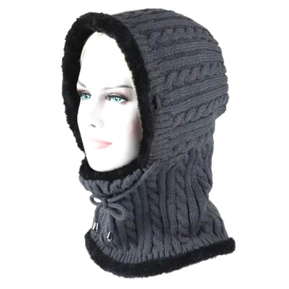 💞New Winter Unisex Knitted Hoodies Scarf with fur